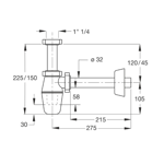 Imagen de Sifón botella blanco BN 1.1/4