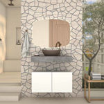 Imagen de Mueble de baño suspendido en porcelanato Peri  Gris Pulido 80 cm sin bacha