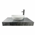 Imagen de Mueble de baño suspendido Bliss Gris 80 cm con Mesada en porcelanato Gris Pulido sin bacha