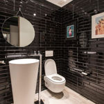 Imagen de Cerámica de pared 32A13 Ladrillo Negro 32x62 cm Brillo Rectificado