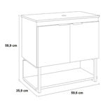 Imagen de Mueble de baño suspendido Salvia negro 60cm con tapa sin bacha