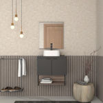 Imagen de Mueble de baño suspendido Salvia negro 60 cm con bacha de resina y tapa