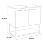 Imagen de Mueble de baño suspendido Salvia negro 60 cm con bacha de resina y tapa