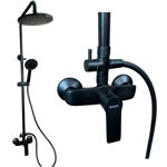 Imagen de Barral de ducha monocomando Exterior con transferencia Blaster Negro Mate