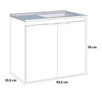 Imagen de Mueble de baño suspendido Aster negro 60cm con bacha de resina
