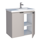 Imagen de Mueble de baño suspendido Aster beige 60cm con bacha de resina