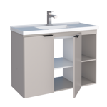 Imagen de Mueble de baño suspendido Aster beige 80cm con bacha de resina