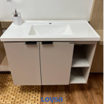 Imagen de Mueble de baño suspendido Aster gris 80cm con bacha de resina