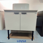 Imagen de Mueble de baño suspendido Salvia negro 60 cm con bacha de resina y tapa