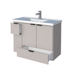 Imagen de Mueble de baño suspendido Orquidea Beige 80 cm con bacha de resina