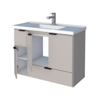 Imagen de Mueble de baño suspendido Orquidea Beige 80 cm con bacha de resina