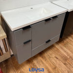 Imagen de Mueble de baño suspendido Orquidea Beige 80 cm con bacha de resina