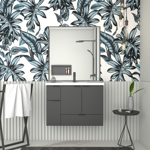 Imagen de Mueble de baño suspendido Orquidea negro 80 cm con bacha de resina