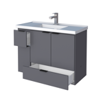 Imagen de Mueble de baño suspendido Orquidea gris 80 cm con bacha de resina