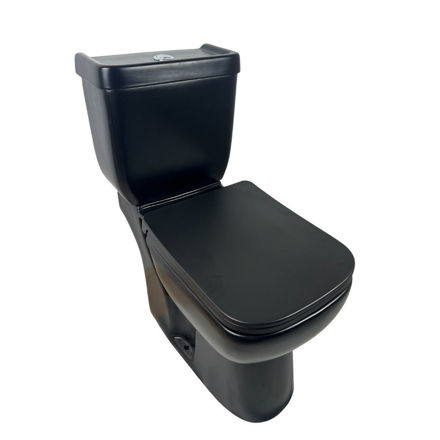 Imagen de Inodoro largo con mochila Montano Negro Mate Dmc