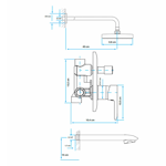 Imagen de Grifería de Ducha Monocomando embutida con transferencia Alassio Negro Mate