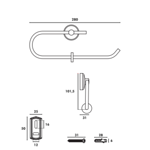 Imagen de Portarrollo Fit doble Blukit acero inox. 304