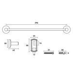Imagen de Toallero de barra Fit 40 cm acero inox.304 Blukit