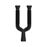 Imagen de Sifón extensible doble negro universal Blukit 70 cm