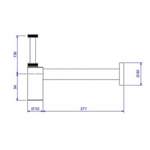 Imagen de Sifon botella cromado cuadrado lavatorio deca