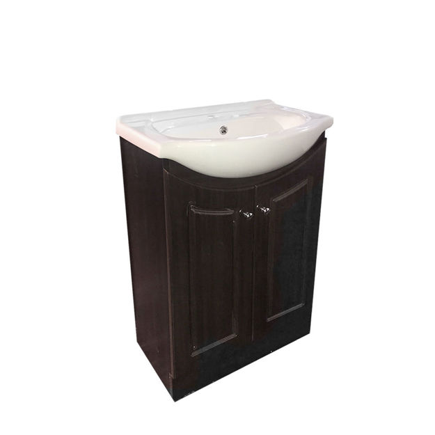 Imagen de Mueble de baño de pie Iris wengué 60 cm con bacha de loza