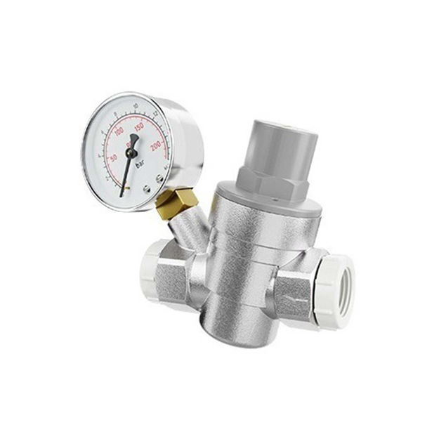 Imagen de Válvula reductora de presión 3/4 y 1/2 con manómetro