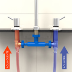 Imagen de Puente para lavatorio de plastico regulable 1/2x1/2 x1/2