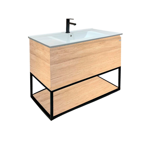 Imagen de Mueble de baño suspendido Light Sona 80cm con mesada de resina