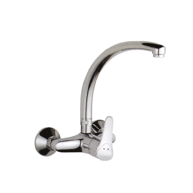 Imagen de Grifería de cocina Monocomando de pared Golf cromado