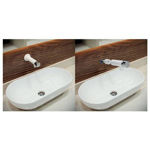 Imagen de Grifería de lavatorio temporizado de pared  Blukit blanca