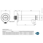 Imagen de Grifería de lavatorio temporizada de pared Blukit Negra Brillante