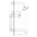 Imagen de Griferia de ducha Cuzco Cromado Brillante