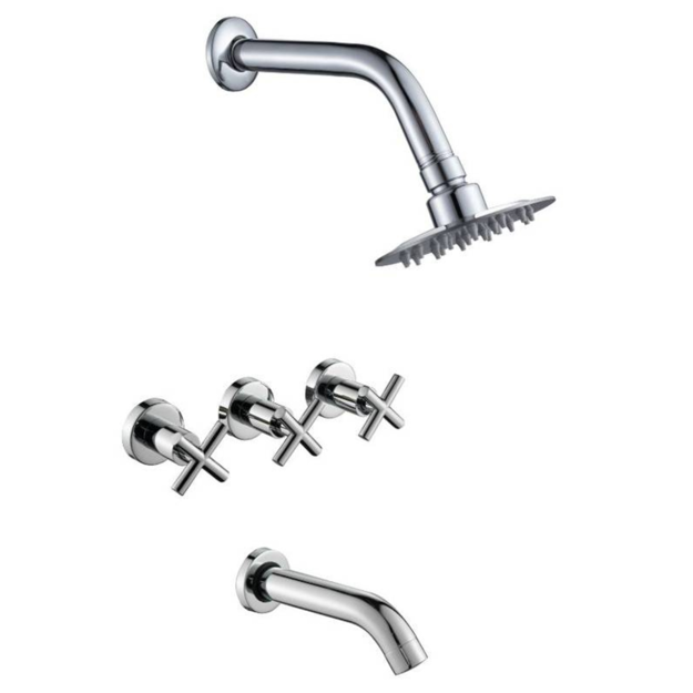 Imagen de Grifería de Ducha bimando cruz Aqualía Cromo