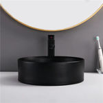 Imagen de Bacha de apoyo redonda 35 cm Negro Mate Dmc