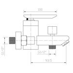 Imagen de Grifería de ducha Monocomando embutida Kratos Cromado Brillante