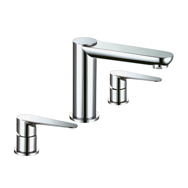 Imagen de Grifería de lavatorio Bimando Euro bronce cromado