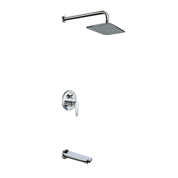 Imagen de Grifería de ducha Monocomando de embutir con transferencia Euro Cromado
