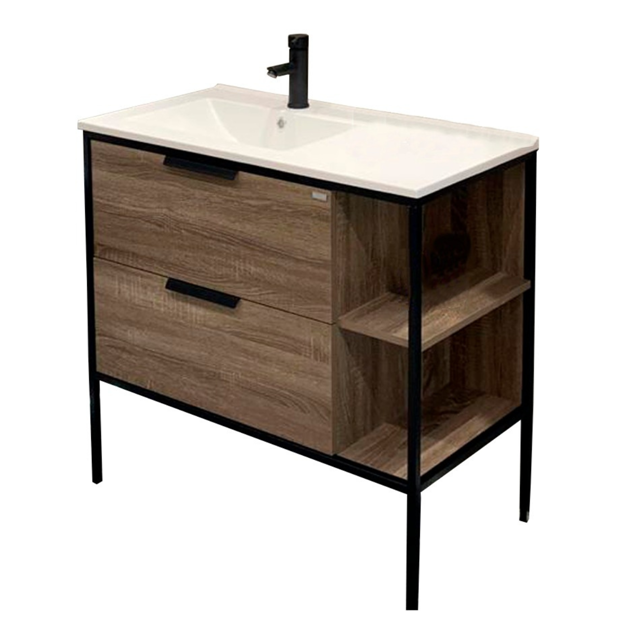 Imagen de Mueble de baño de pie soak 90cm bacha de resina con mesada