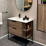 Imagen de Mueble de baño de pie soak 90cm bacha de resina con mesada