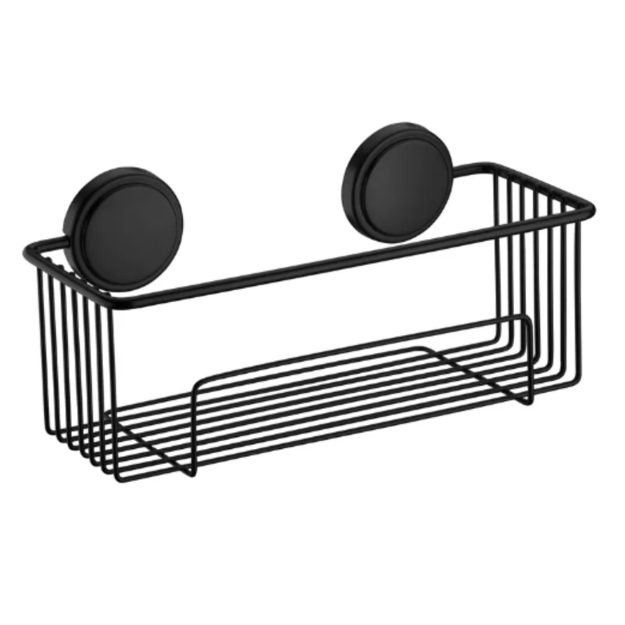 Imagen de ORGANIZADOR DE BAÑO ADHESIVO NEGRO MATE