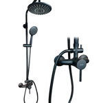 Imagen de Barral de ducha Monocomando Exterior con transferencia Milano negro mate