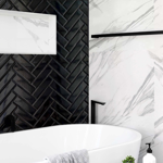 Imagen de Cerámica de pared Brick Black 7,5x25 cm Brillante