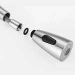 Imagen de Grifería de cocina Monocomando de mesada alto extensible Gris Satinado