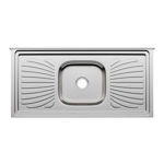 Imagen de Mesada con pileta simple de acero inox 100 cm con Válvula