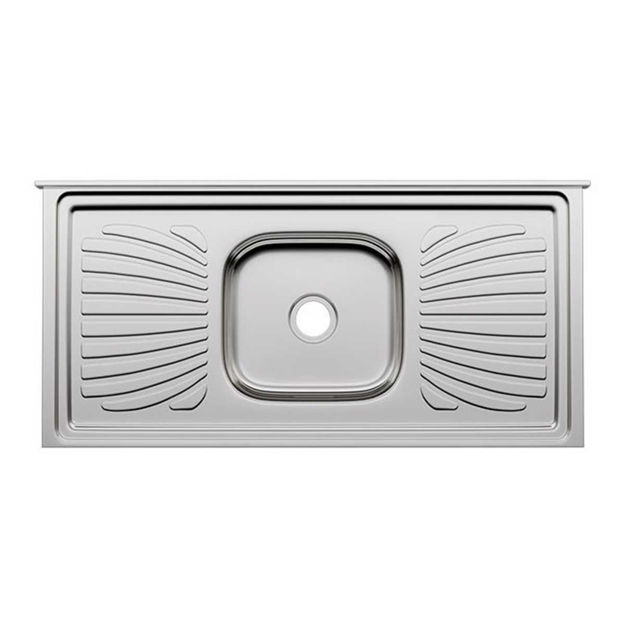 Imagen de Mesada con pileta simple de acero inox 100 cm con Válvula