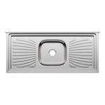 Imagen de Mesada con pileta acero inox 120cm concreto, pileta con valvula