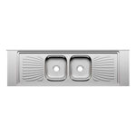 Imagen de Mesada con pileta doble acero inox 200cm concreto