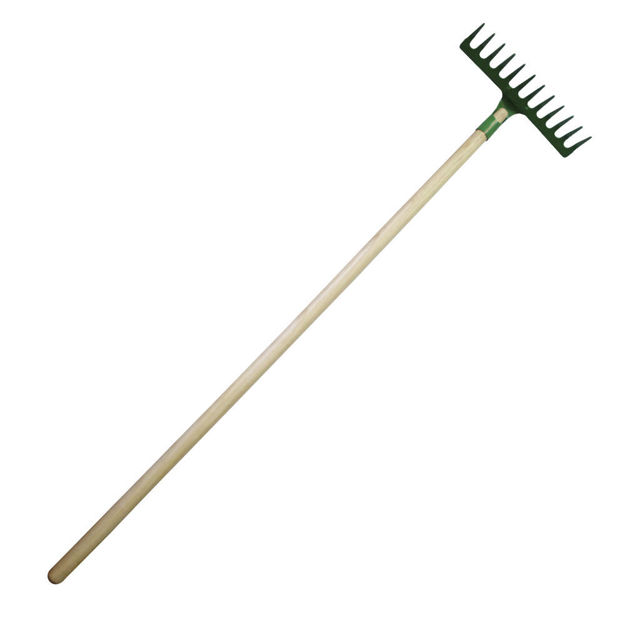 Imagen de Rastrillo curvo con mango de madera