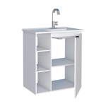 Imagen de Mueble de baño suspendido  Hortensia Blanco 62 cm con bacha de resina