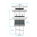 Imagen de Válvula tip top con desborde negro
